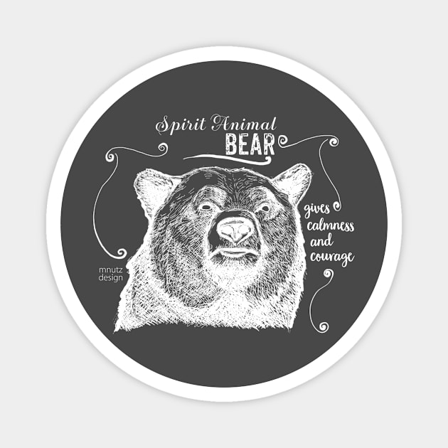 Spirit animal - bear white Magnet by mnutz